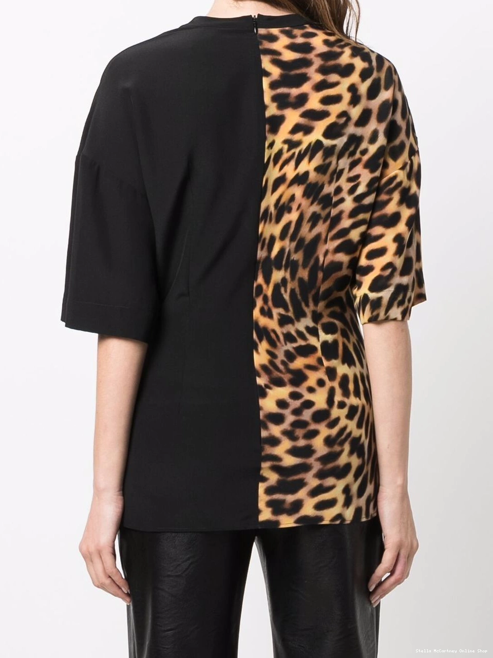 Cheap panel McCartney print cheetah T-shirt Women Stella 0427